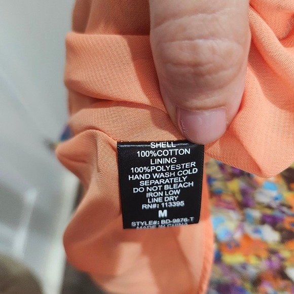 Ark & Co Floral Wrap Dress Size M Multicolor Ruffle Sleeveless Fit & Flare Lined - Picture 9 of 9